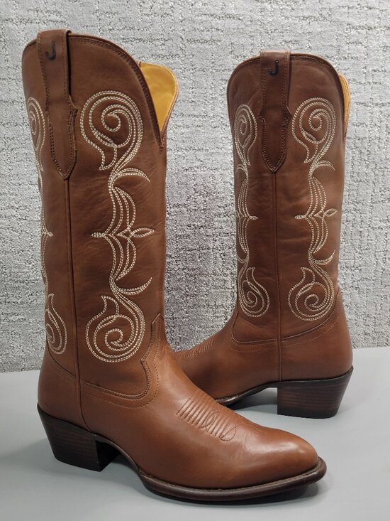 Tecovas Shoes - Tecovas The Jane Women's Size US 8.5B Saddle Cowhide Cowgirl 14" Boots.